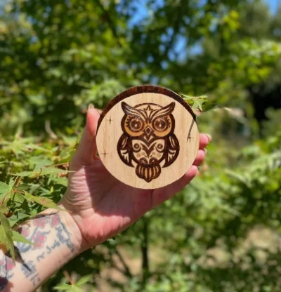 Chouette Sous-verres - Pyroart Louve de Lune