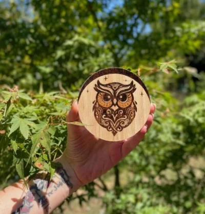 Chouette Sous-verres - Pyroart Louve de Lune