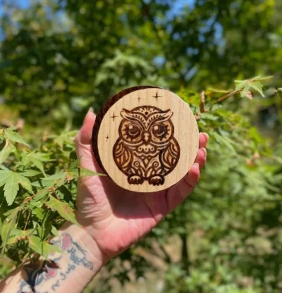 Chouette Sous-verres - Pyroart Louve de Lune