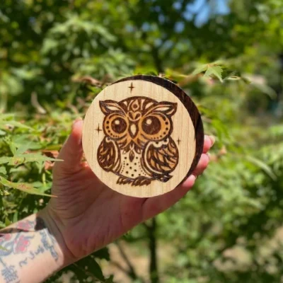 Chouette Sous-verres - Pyroart Louve de Lune