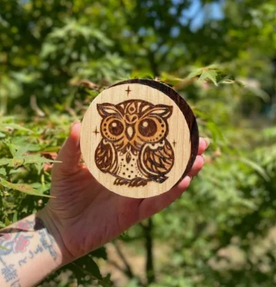 Chouette Sous-verres - Pyroart Louve de Lune