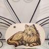 Boîte pyrogravée chat – coffret en bois avec motif félin et étoiles, création artisanale Pyro’Art.