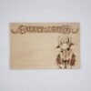 Création manga personnalisée sur bois en pyrogravure artisanale, format carte par Louve de Lune.