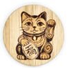 Chat porte bonheur, Ustensil de cuisine - décapsuleur aimanté en bois pyrogravé. Création artisanale - Pyroart