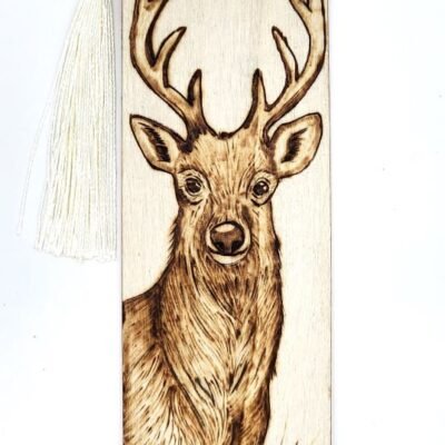 Cerf Marque-page en bois Pyrogravé - fait main- Pyroart by Louve de Lune