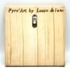 Dos du tableau en bois pyrogravé avec signature Pyro’Art by Louve de Lune et attache murale.