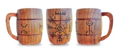 Chope viking personnalisée en bois pyrogravée à la main