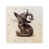 horloge chat personnalisee en bois pyrogravé avec chiffres romains
