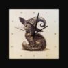 Horloge chat personnalisee en bois pyrogravé avec chapeau de sorcière - création - Horloge chat personnalisée