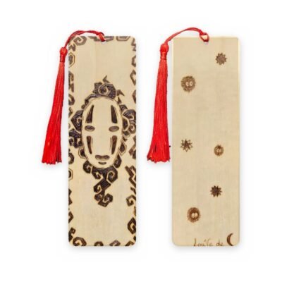 Marque-page Voyage de Chihiro Sans-Visage et Susuwatari en bois