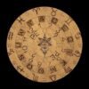 Planche pour pendule pyrogravée avec alphabet et signes du zodiaque